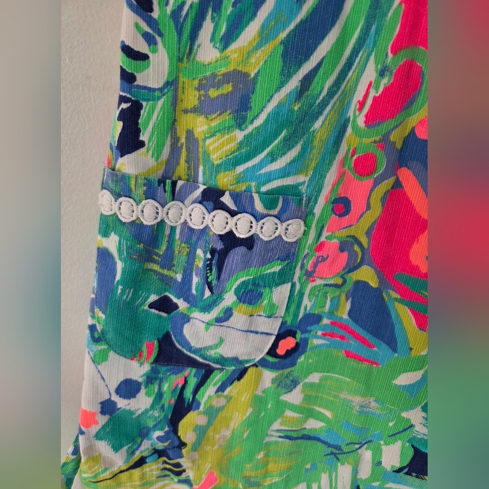Lilly Pulitzer Multicolor Shift Dress with White Trim - Picture 2 of 4